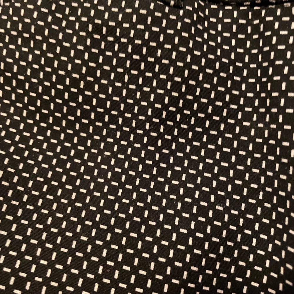 Straight leg pants with small white box trim